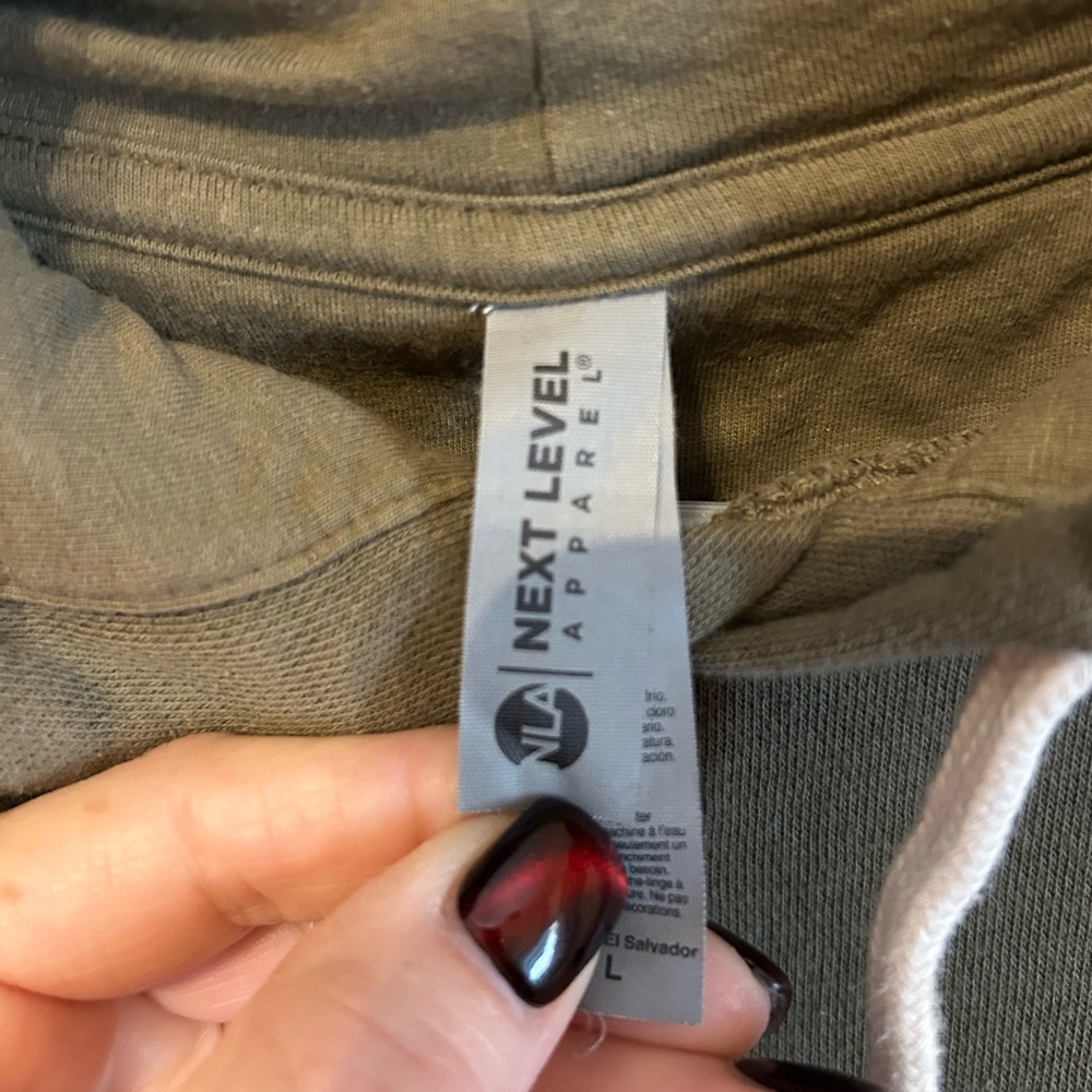 Next Level Apparel Army Green Men's Hoodie - Picture 6 of 7